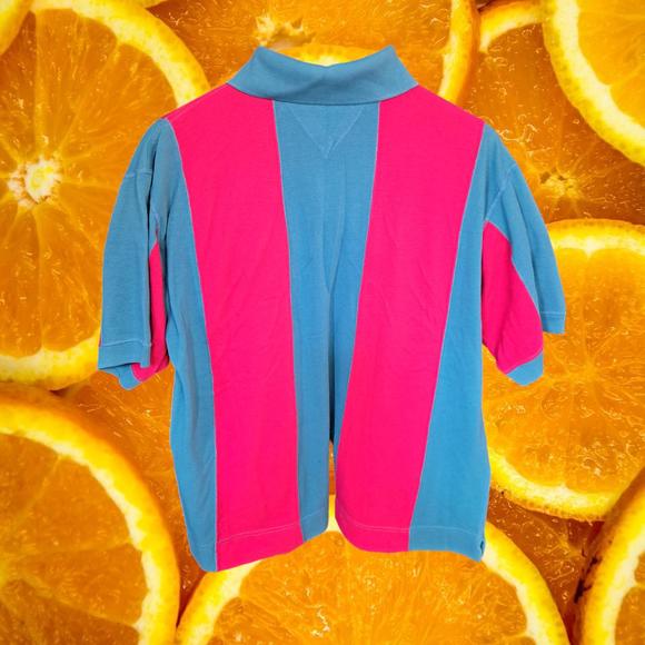 Vintage SteepleChase Red and Blue Striped Polo - Picture 4 of 4